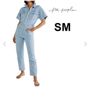 BNWT Free People We The Free Marci Denim Coveralls